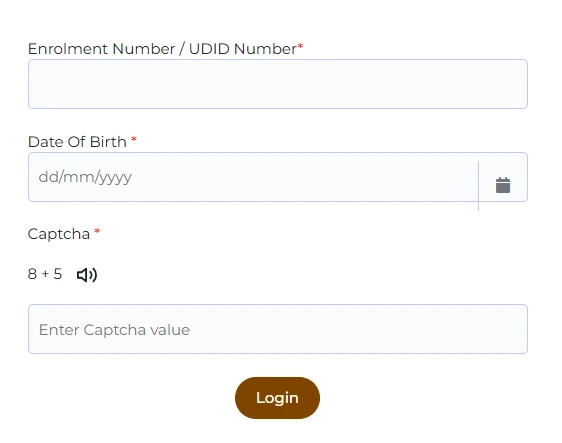 UDID Card 10 PwD Login form